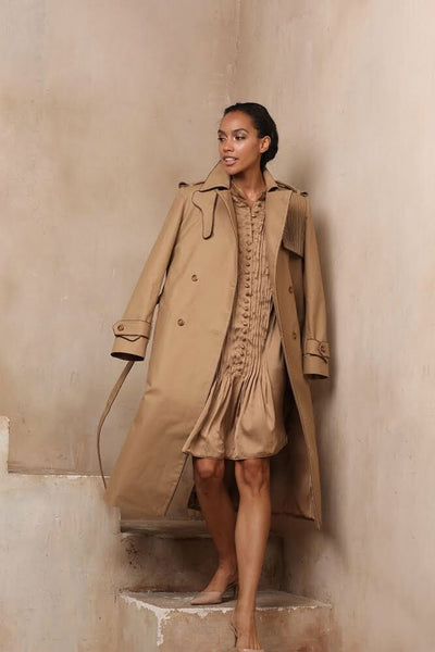 Camille Beige Trenchcoat by Abôvian, Product type - Coat, Designed by Saharyan Collection